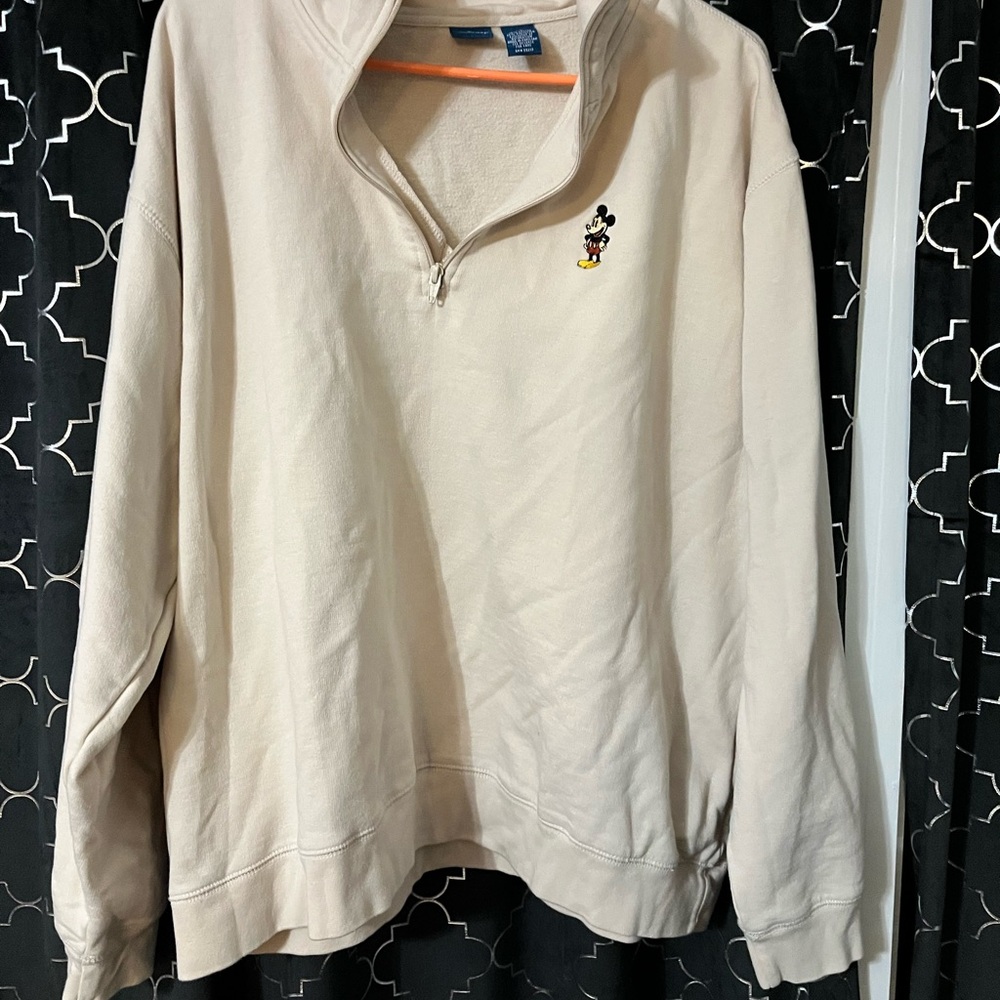 Disney Men's Beige Zip-Up Sweater